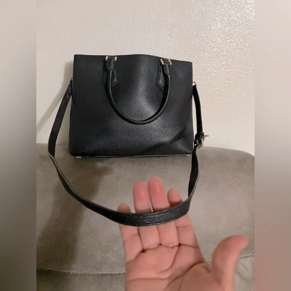 MICHAEL KORS Black Adele Large Leather Satchel Handbag MSRP $368 - Picture 3 of 5